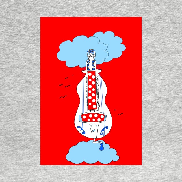 Hurdy-gurdy Polka Dot Head in the Clouds by inkle